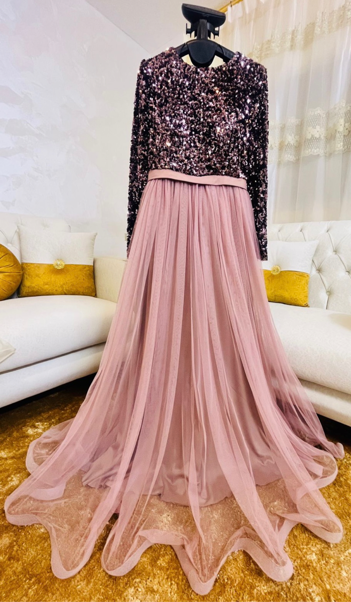 Vestido de noche rosa