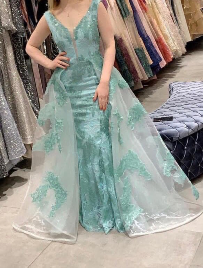 Blaue Abendkleid