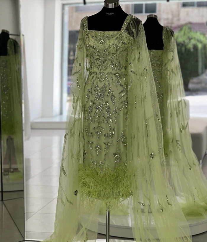 Grüne Brautkleid