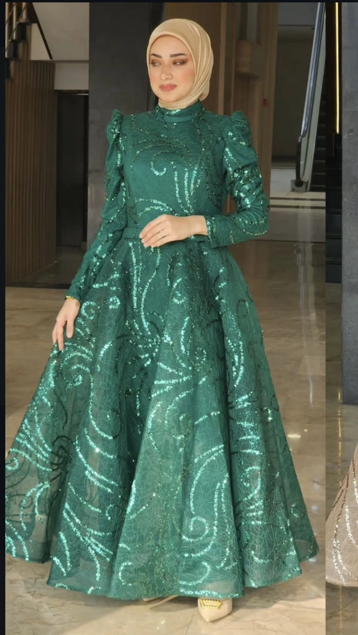 Vestido de noche verde