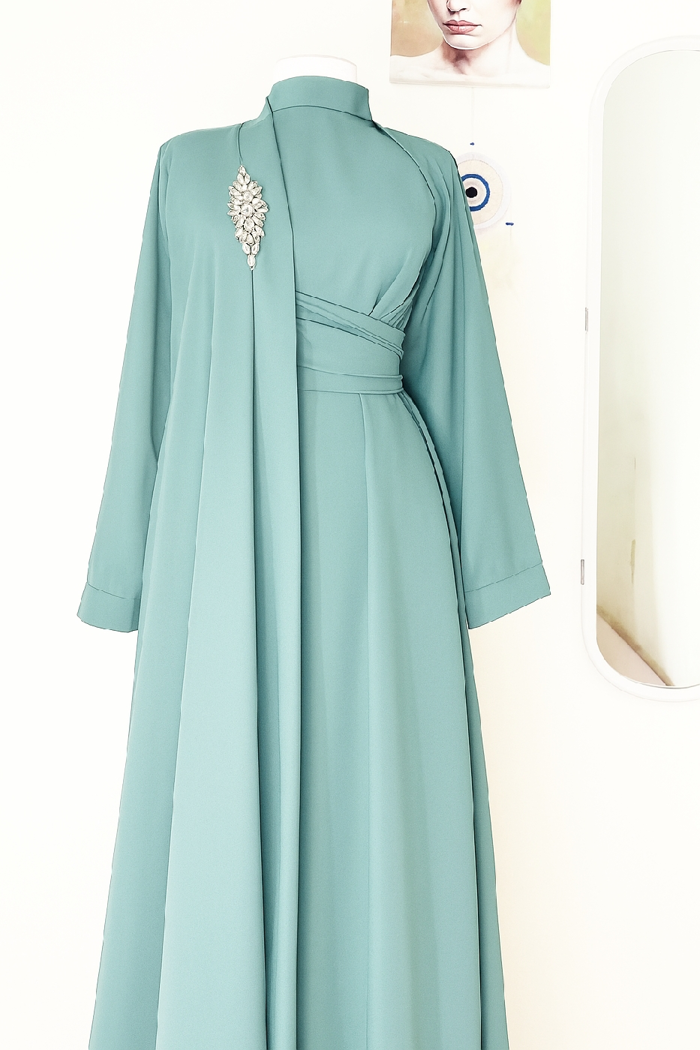 Grünes Abendkleid
