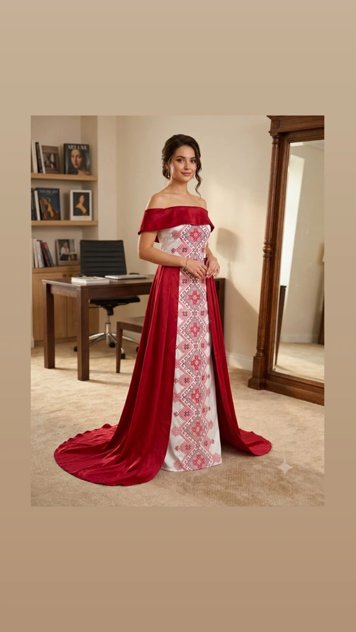 White embroidered thobe