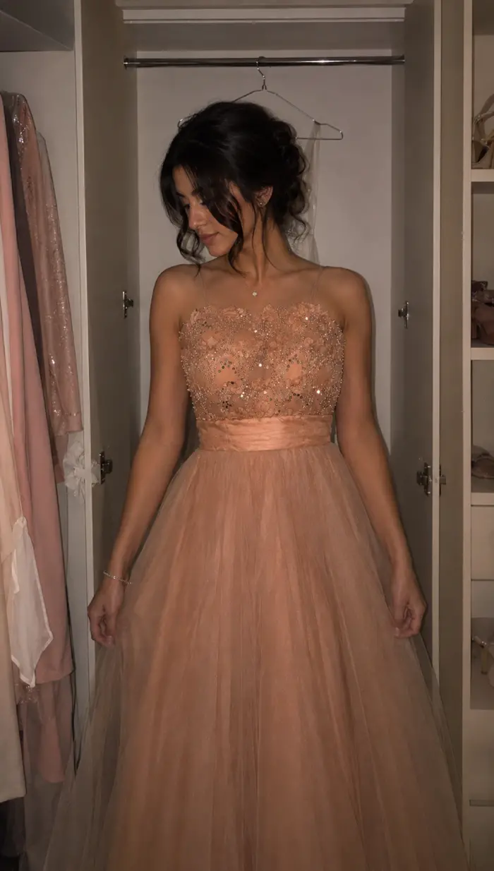 Vestido de noche rosa