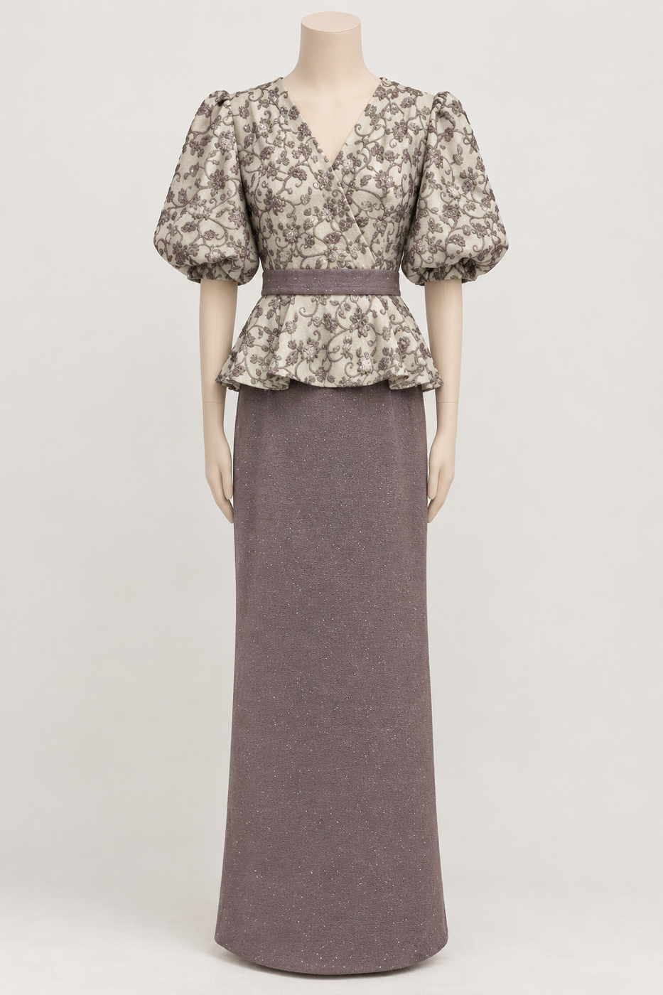Gray evening dress