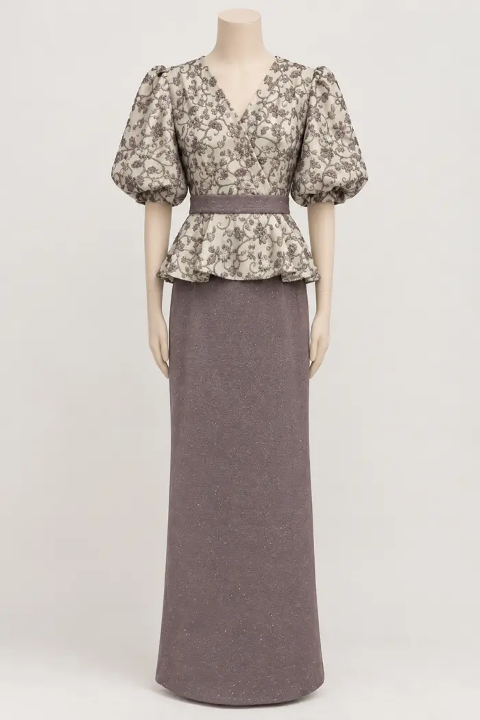 Gray evening dress
