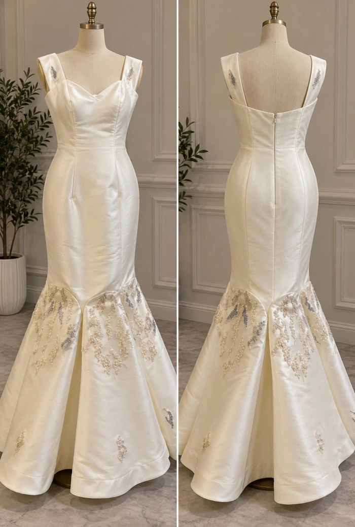 Beige evening dress