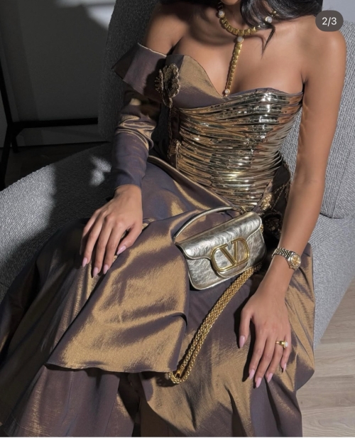 Night Out Dress - S, Gold, جازان /صبيا  - image 3