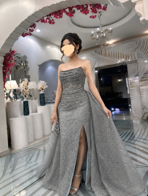 Night Out Dress - L, Silver, الرياض