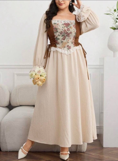 فستان طويل - 4XL، بني، بابل، العراق - صورة 1