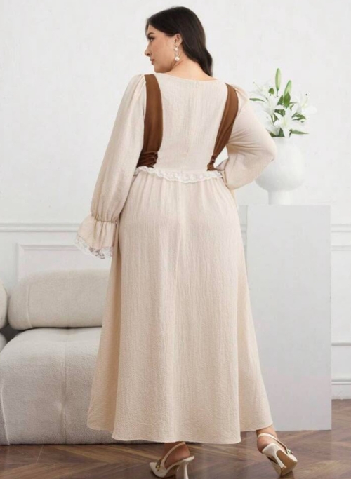 فستان طويل - 4XL، بني، بابل، العراق - صورة 2