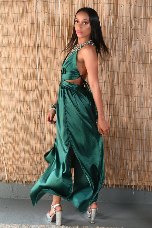 Short Sleeve Dress - M, Green