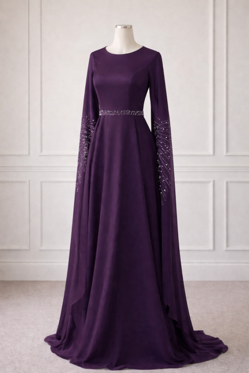 Long-Sleeve Dress - L, Purple, عمان/الاردن, Jordan