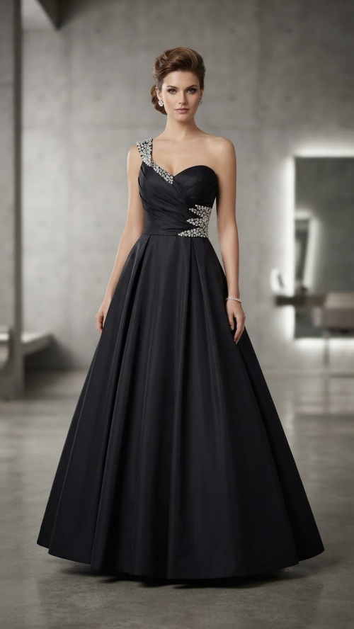 Night Out Dress - L, Black, جده 