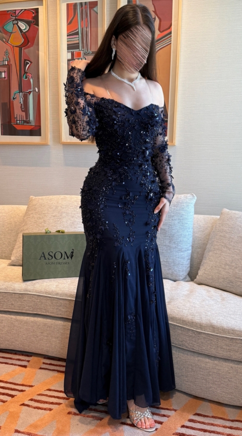 Night Out Dress - S, Navy Blue, القنفذة المظيلف